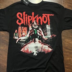 Hot Topic Black Slipknot Tee with Red and Green Graphic